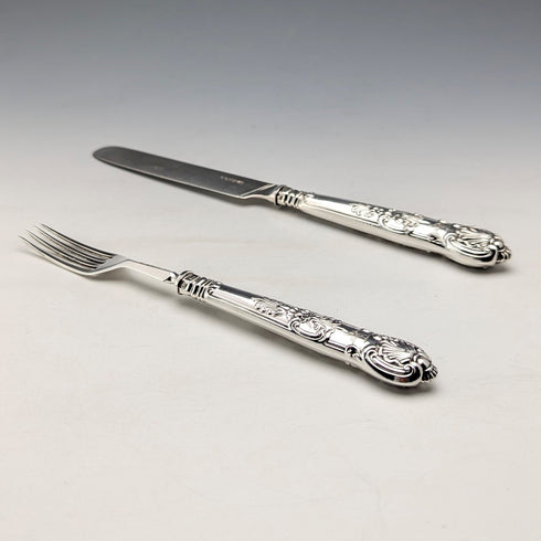 約 1850 年英國古董純銀甜點餐具一對總計 87 克 Aaron Hadfield